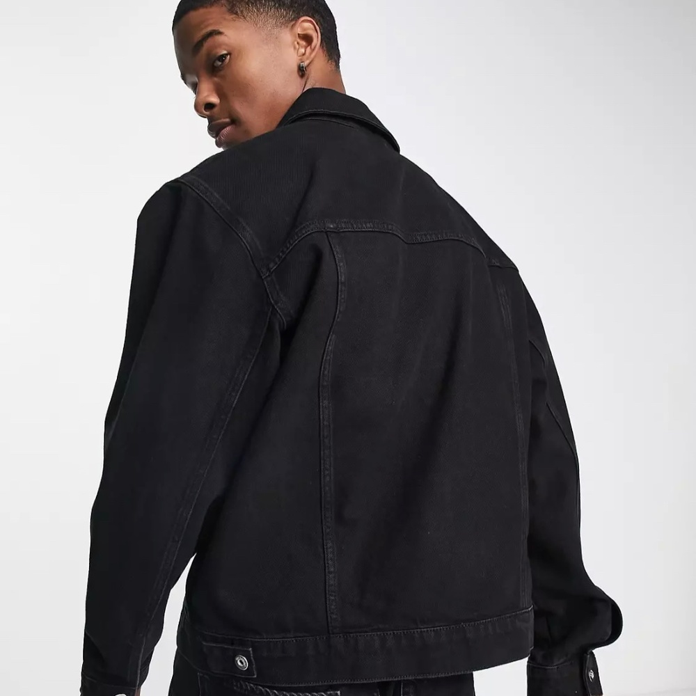 ASOS Unisex oversized denim jacket in black - NEW without tag
